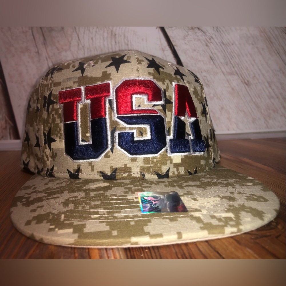 USA Snapback American Flag Digital Camoflage Army Military Tactical